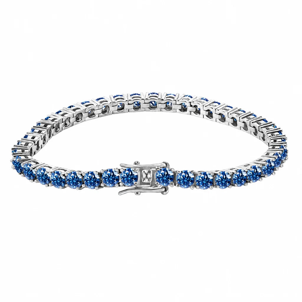 BiG-BOSS Iced Out Colorful Moissanite Tennis Chain 925 Silver Bracelet D VVS1 Rainbow Hip Hop Jewelry GRA Certified Pass Diamond Tester