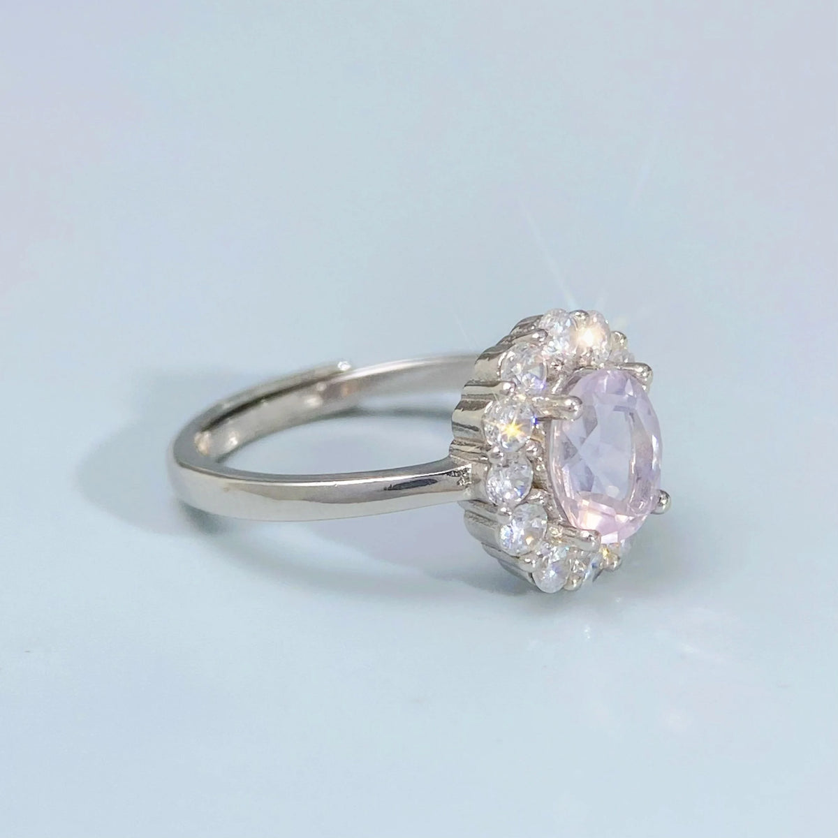 Gioiellieri Lavender Amethyst Ring for Women S925 Sterling Silver Natural Purple Gemstone Fine Jewelry 925 Stamped Oval Cut Anniversary Gift