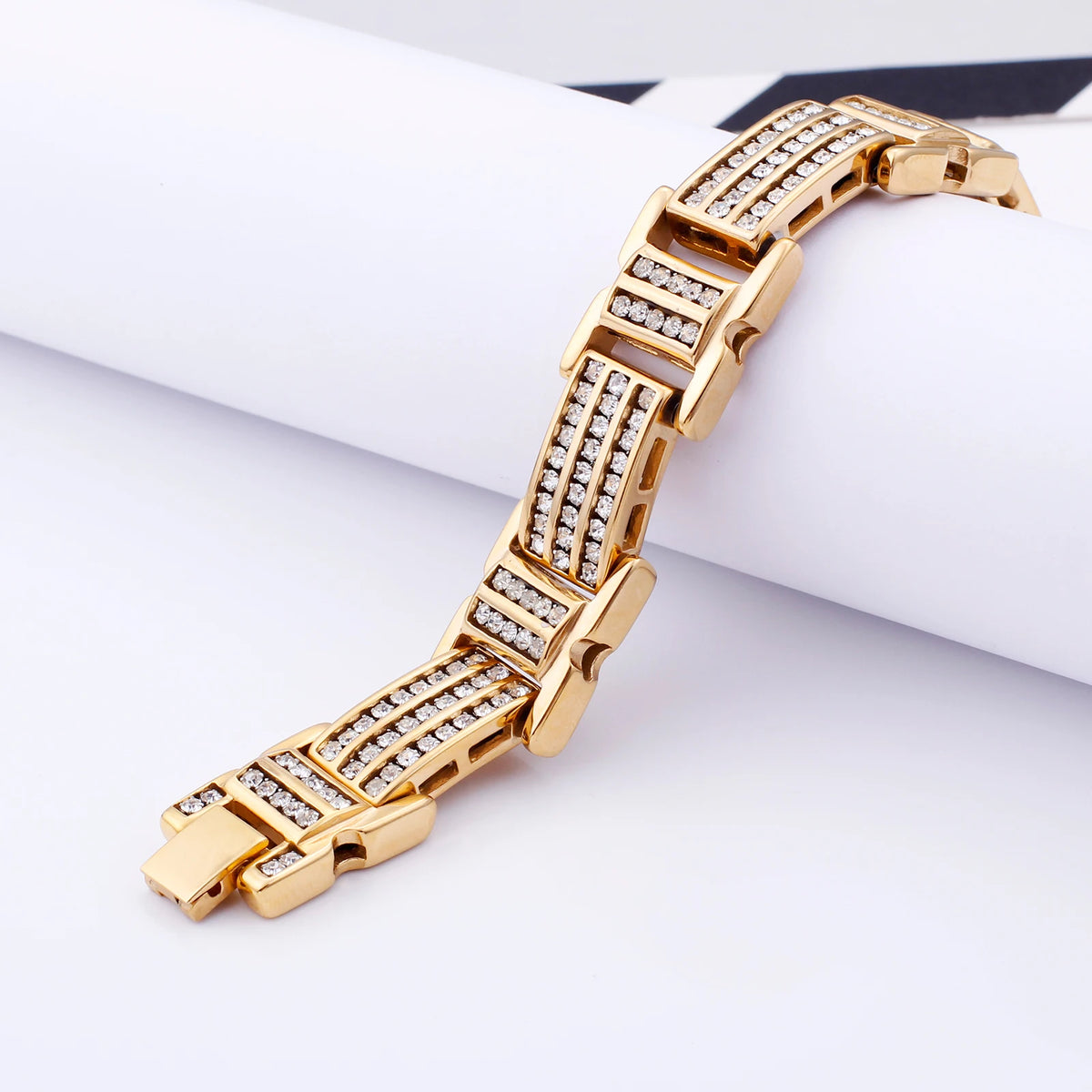 KALEN Personality Huxury Inlaid Zircon Gold-plating Men's Bracelet