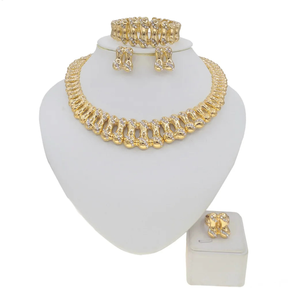 Zhuerrui Bridal Luxury Jewelry Set Italian Silver Color Jewelry Sets  Women Wedding Party Nigerian Jewellery Sets HA10082