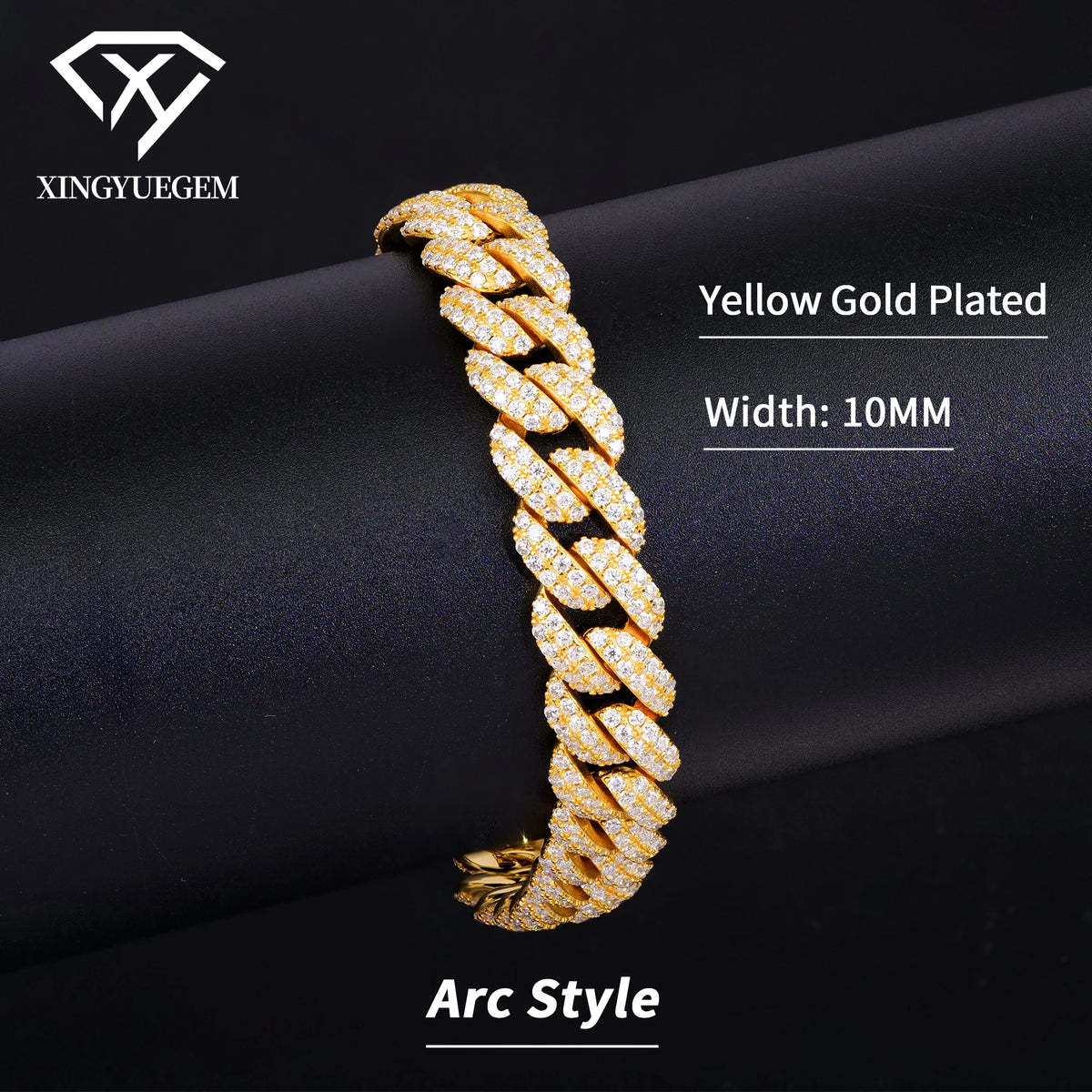 Factory Wholesale 8-20mm Gold Plated Vvs Iced Out Full Diamond Miami Moissanite 925 Sterling Silver Cuban Chain Link Bracelet