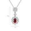 Gemfiori Statement Pendant Customized Jewelry Lab Grown Sapphire Rhodium Plated Chains Sterling Silver 925 Vintage Diamond for Her Gift