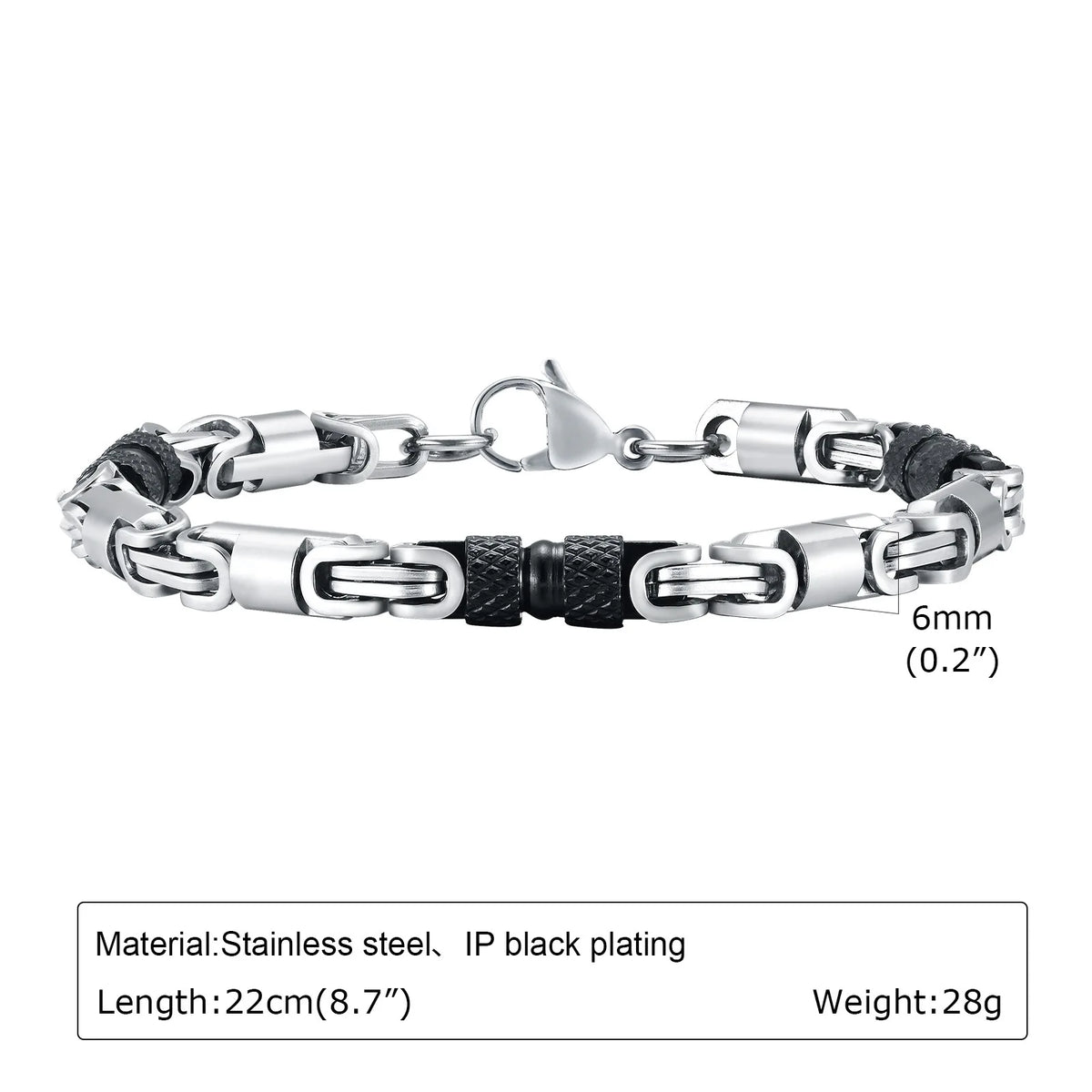 REBEL Vintage Byzantine Stainless Steel Bracelet