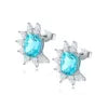 Gemfiori S925 Silver Lab-Grown Diamond Paraiba Trendy Drop Earrings for Wedding & Party