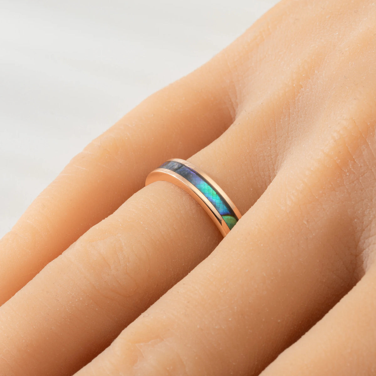 REBEL 4mm Golden Rose Golden Two Colors Optional Inlaid Abalone Shell Paper Tungsten Men's or Lady's Unisex Ring Jewelry Gift