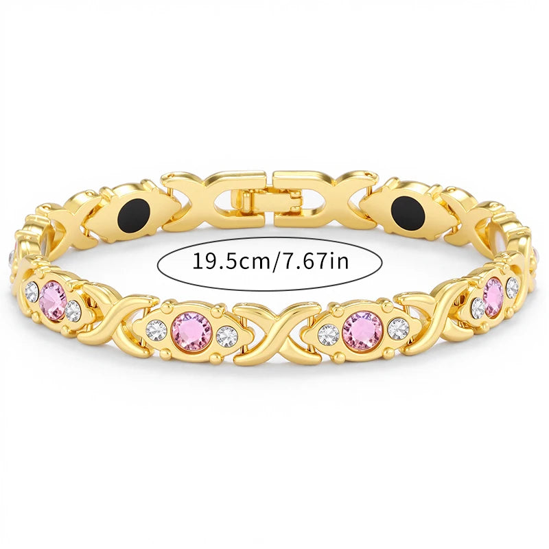 Trendy Energy Magnets Jewelry Slimming Bangle Women Bracelets Magnetic Crystal Gold Plated Couple Adjustable Bracelet