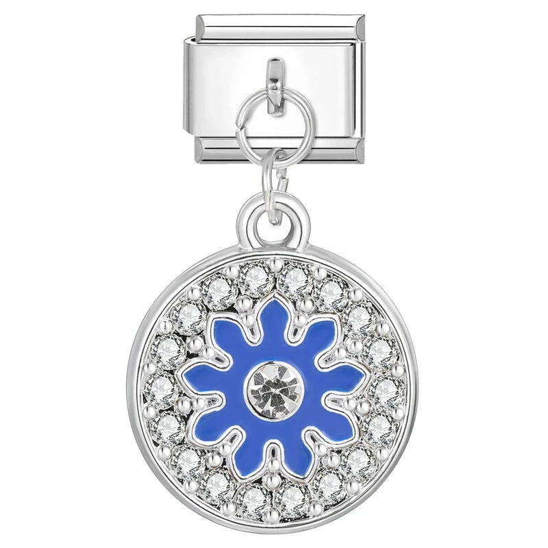 FASHIONISTA Evil Eyes Series Hot Selling Italian Charm Bracelets Geometric Trendy Stainless Steel Zircon Rhodium Plated Unisex