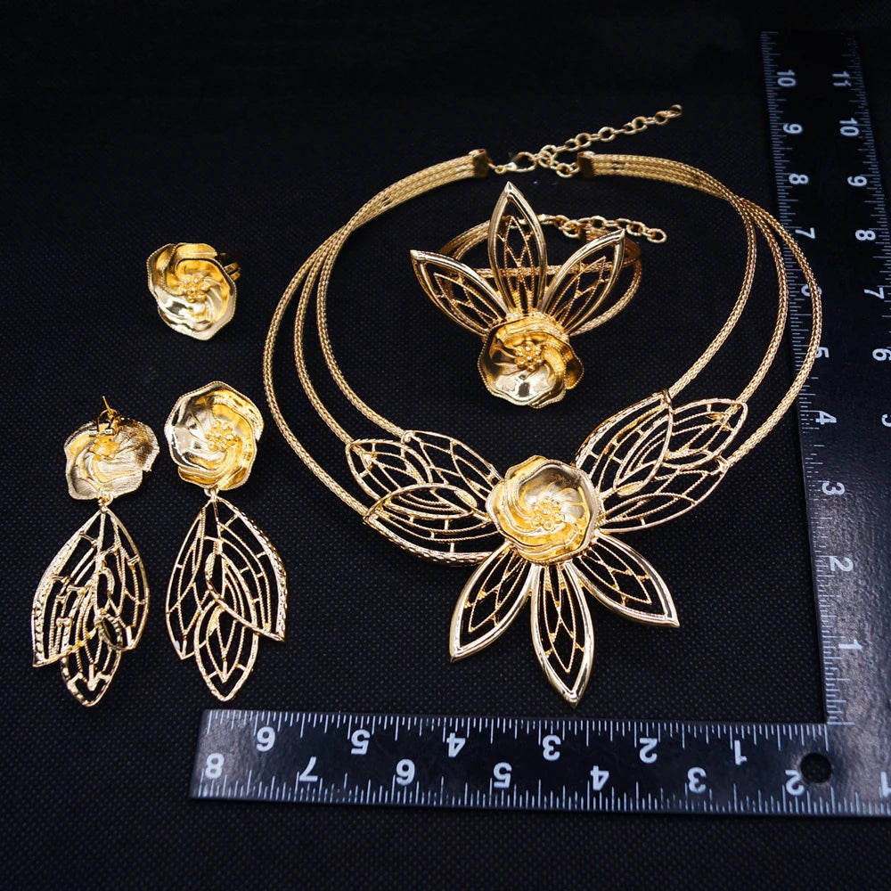 Zhuerrui Italiano Gold Designs Women Jewellery Set Party Fine Costume Jewelry Set Luxury Big Necklace Jewellery Sets X0010130