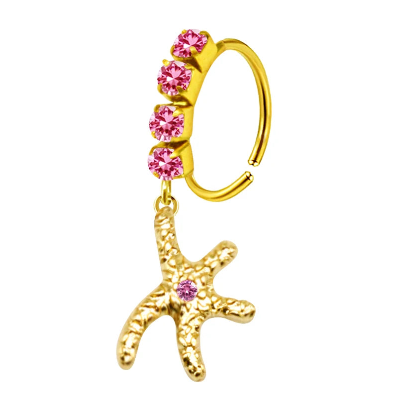S&S Stainless Steel Dangle Hoop Nose Ring Collection | 66 Designs