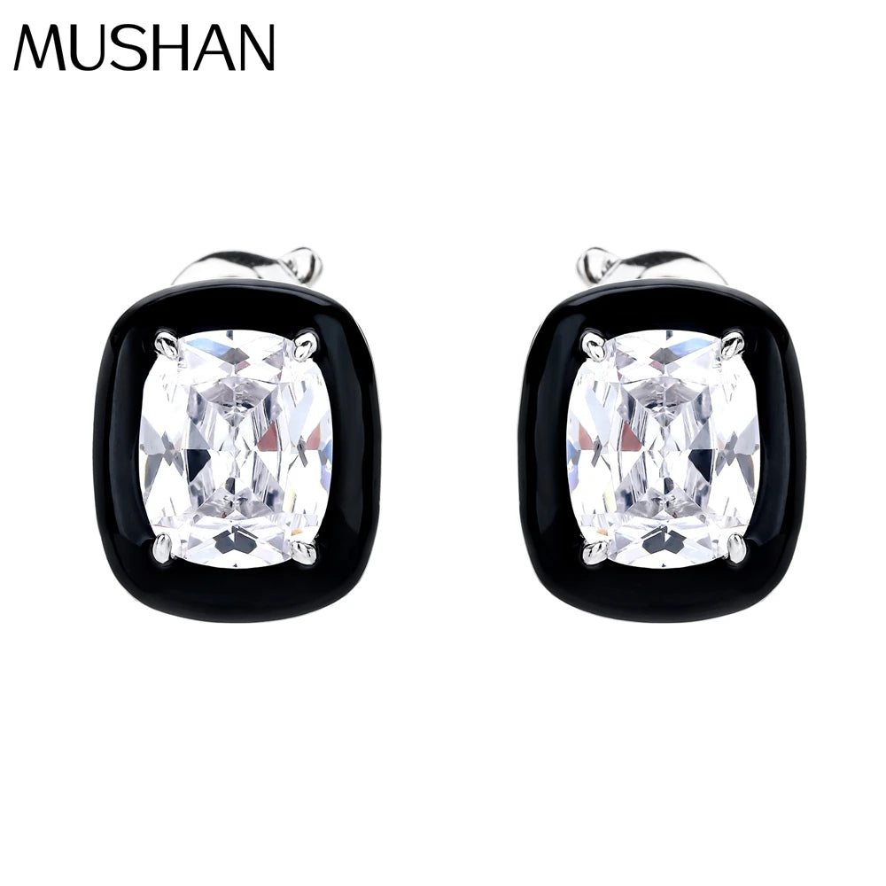 MUSHAN Jewelry Factory 925 Sterling Silver Earrings for Women Niche Light Luxury and High End Look Set With High Carbon Diamonds