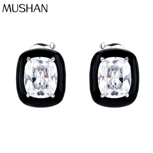 MUSHAN Jewelry Factory 925 Sterling Silver Earrings for Women Niche Light Luxury and High End Look Set With High Carbon Diamonds