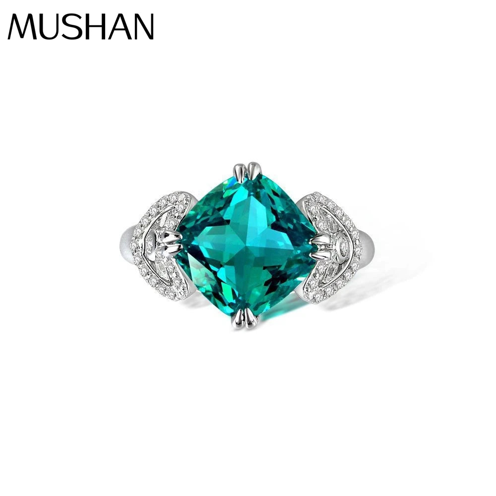 MuShan Jewelry Factory 5ct Square 10*10 High Carbon Diamond Ring With Exquisite European and American Style 925 Silver Ring