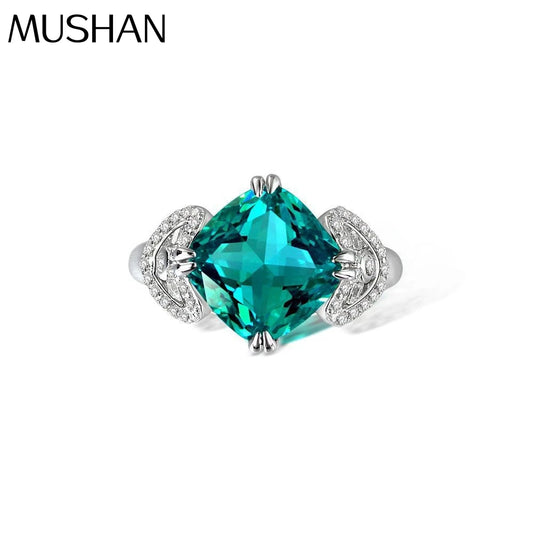 MuShan Jewelry Factory 5ct Square 10*10 High Carbon Diamond Ring With Exquisite European and American Style 925 Silver Ring