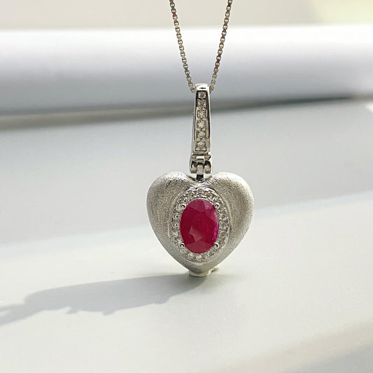 Gioiellieri Natural Red Ruby Pendant Necklace S925 Sterling Silver Fine Jewelry for Women Fashion Gemstone Charm Anniversary Gift
