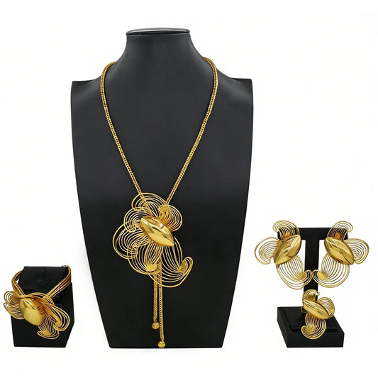 Italian Jewelry Set Alloy Brazilian Jewelry Sets Wedding Party Pendant Necklace Bracelet Ring Earrings Jewelry Set HE2550120