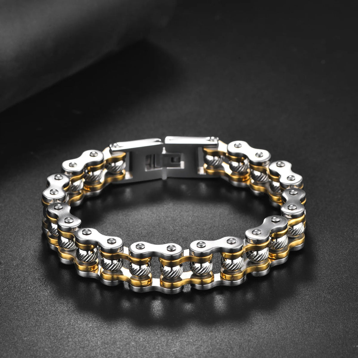 Trendy Bicycle Chain Bracelet Punk Rock Motorcycle Style Stainless Steel Men Bracelet Jewelry