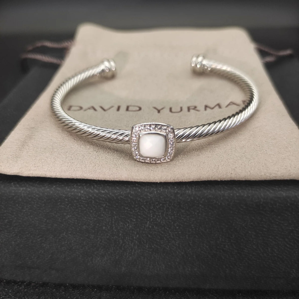 FASHIONISTA DY High-Quality Silver-Plated 4mm Square Diamond Bracelet, Fashionable Colored Diamond Bracelet, Jewelry