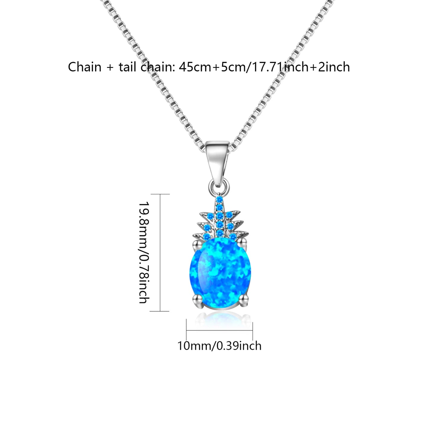 TikTok INS Wind Hawaii Beach Explosion Brass Opal Pineapple Pendant Necklace Cute Style Children's Wholesale Inlaid Charms