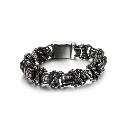 KALEN Retro Crowe's Heard Stainless Steel Men's Bracelet