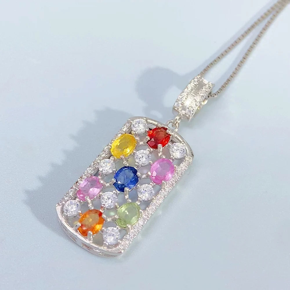 Gioiellieri Natural Teal Sapphire Pendant S925 Silver Oval Cut September Birthstone Necklace Earth Mined Certified Rare Gemstone Jewelry