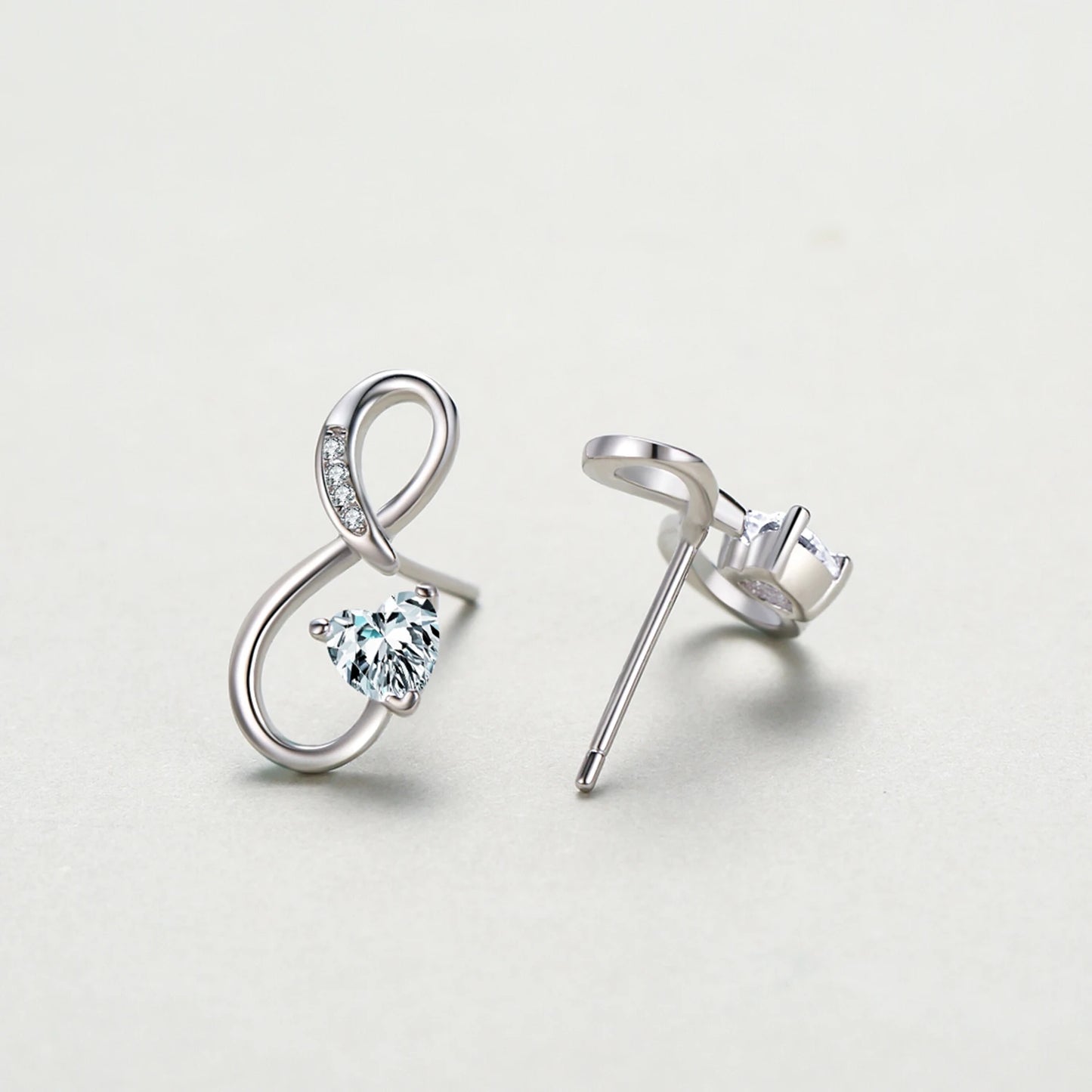 Ailmay 925 Sterling Silver Charm Heart Shining CZ Jewelry Set For Women Romantic Infinite Love Fine Jewelry Valentine's Day Gift