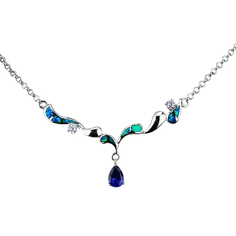 Minimalist Pendant Necklaces Women TikTok Trendy Statement Jewelry Opal Gold Plated Copper Alloy Direct Supply Crossborder