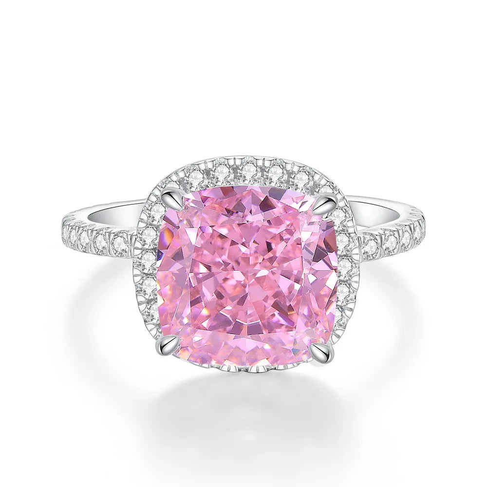 Wholesale Waterproof 5A 8A Pink Cubic Zirconia Rings 925 Sterling Silver OEM ODM Custom Factory Direct Ring Jewelry Manufacturer