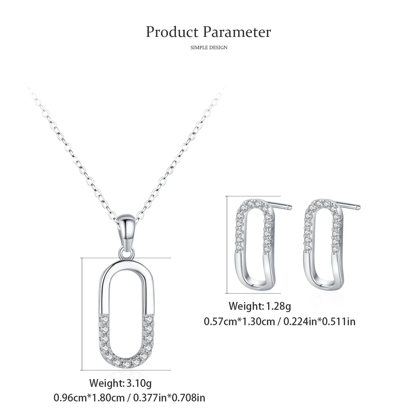 Simple Letter O Shape Geometric Oval 925 Sterling Silver Pendant Necklace Earrings For Women Anti-allergy Fine Jewelry Gifts