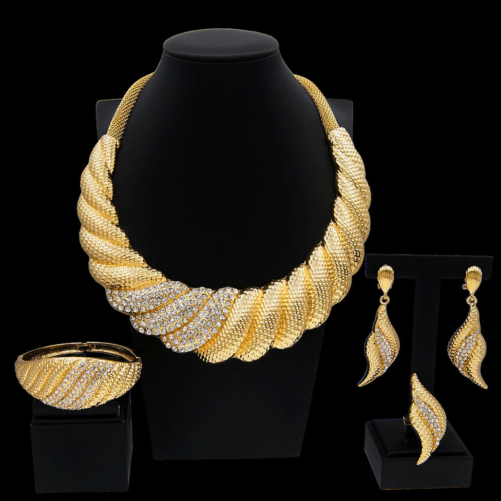 Zhuerrui Italian Gold Luxury Wedding Jewelry Sets White Bead Necklace Bracelet Jewellery Set Exquisite Cheap Price Gifts H00384
