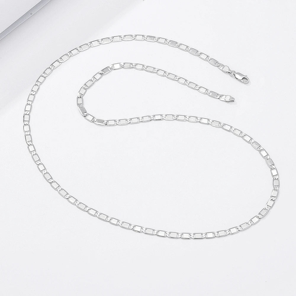 S&S Diamond-Cut Flat Sailor Chain Necklace | 925 Sterling Silver | S&S
