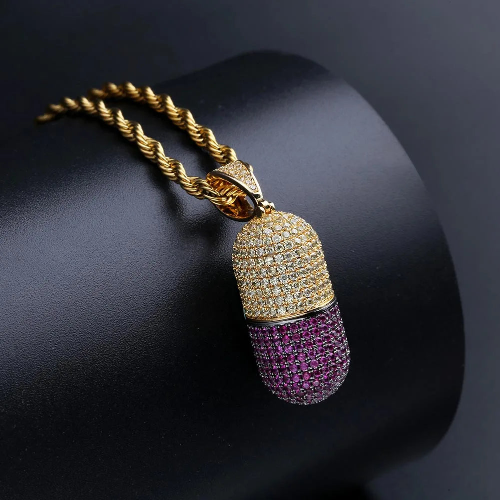 Custom Made Iced Out Chain Pendant Personalized Initial Letter Necklace 14k 18k Gold Plated Copper Hip Hop Charms Rapper Jewelry