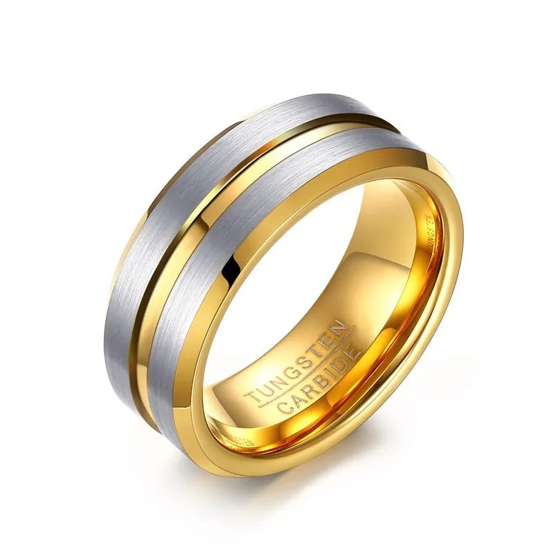 Black Tungsten Carbide Ring Thin Blue Line Inlay Fashion Jewelry Wedding Ring for Men and Women