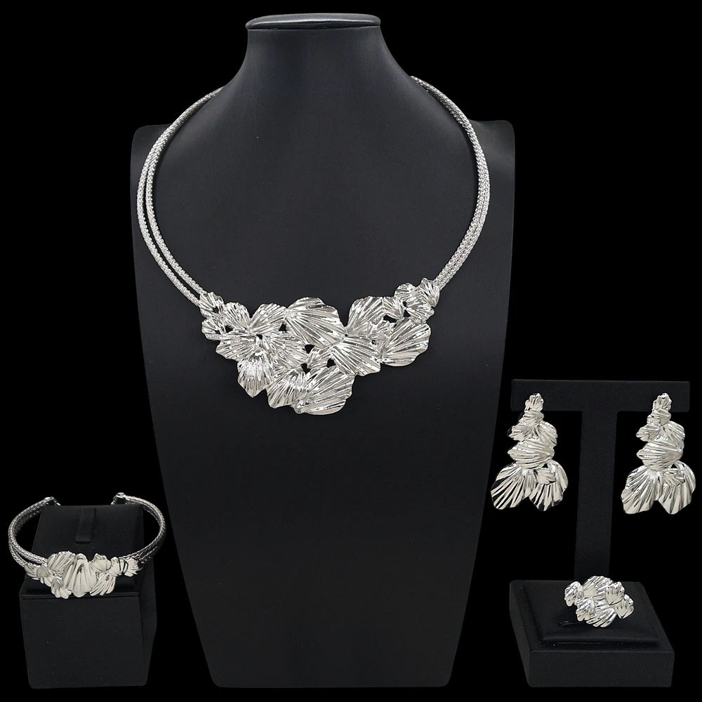 Zhuerrui Italiano Gold Designs Women Jewellery Set Party Fine Costume Jewelry Set Luxury Big Necklace Jewellery Sets X0007930