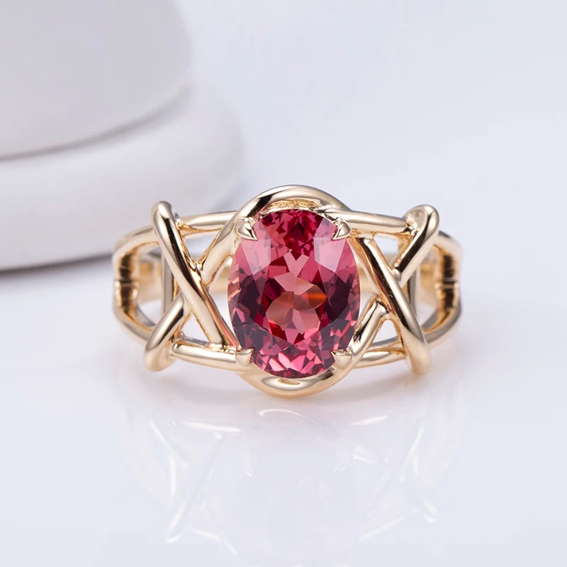 Messi Jewelry MSR-1297 Customized 18K Gold Lab Grown Gemstone Ring Engagement Wedding Band for Women