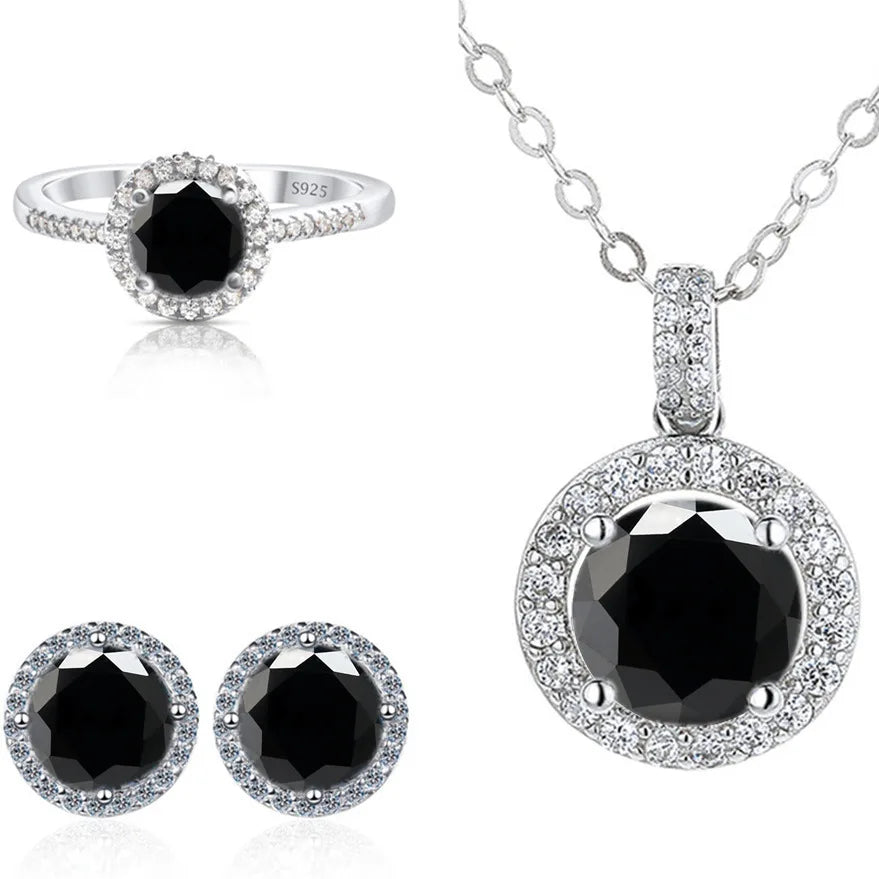 SPECIAL OFFER -REDheart Color Moissanite Party Jewelry Set for Women Necklace Ring Earrings S925 Sterling Silver with GRA Certificate