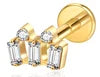 S&S ASTM F136 Titanium Labret Stud | Zircon | 83 Designs | Titanium & Gold