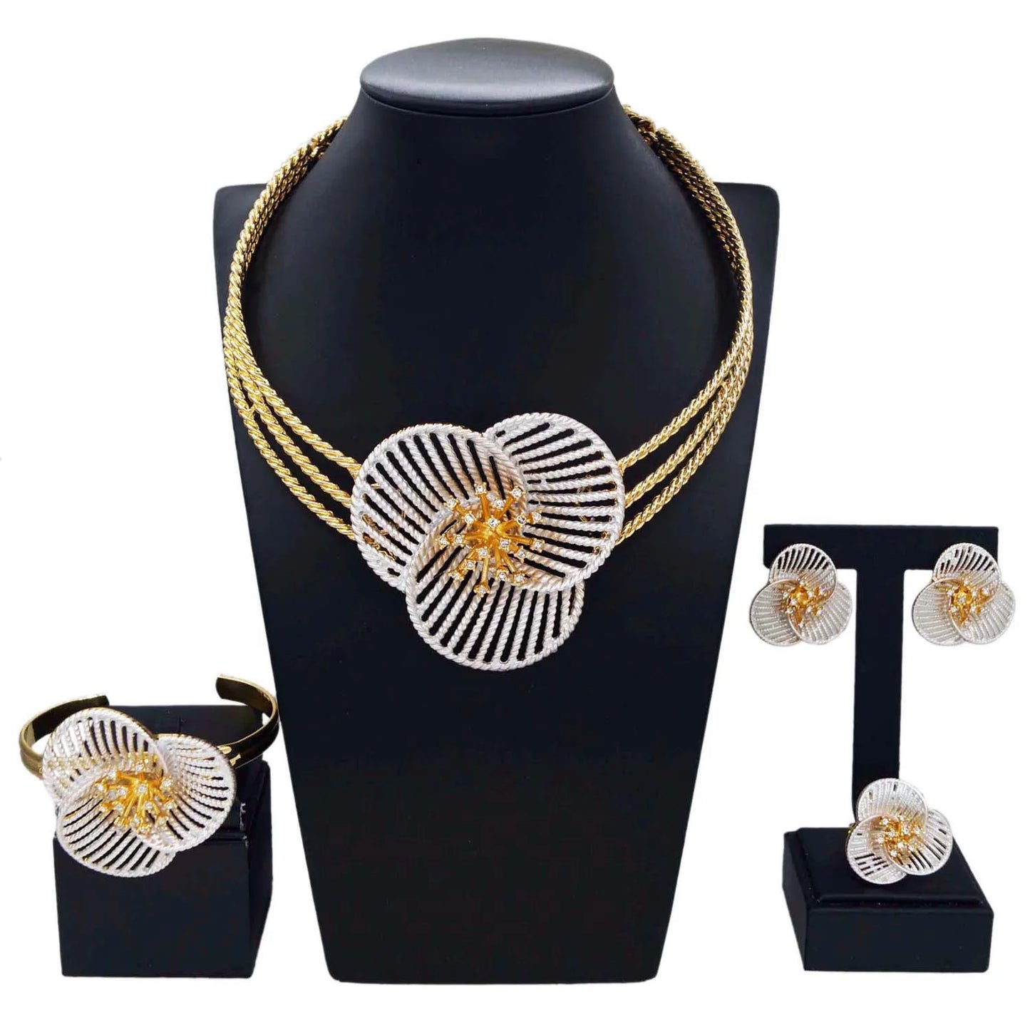 Zhuerrui  Electroplated Jewelry Women's Jewelry Set Latest Bracelet Necklace Jewelry Sets High Quality Exquisite Gifts HA20049