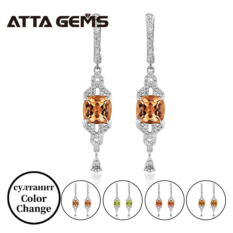 Diaspore Zultanite Jewelry Sets 925 Sterling Silver Color Change Sultanite Pendant Earrings for Women Gemstone Wedding New