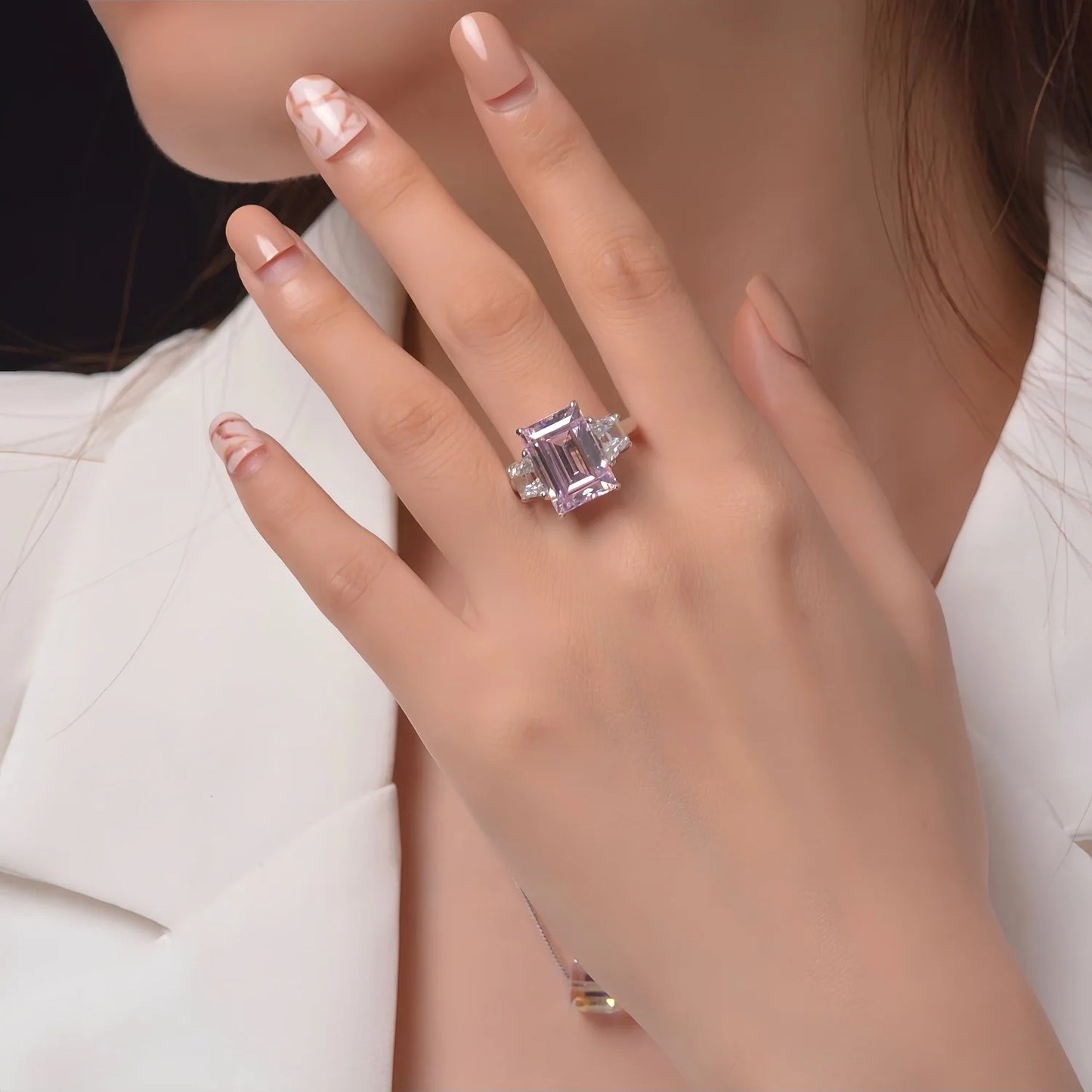 MUSHAN 925 Sterling Silver Rhodium Plated Women's Wedding Band Ring with Lab Grown 5A Zircon Big 8ct Luxury Jewelry