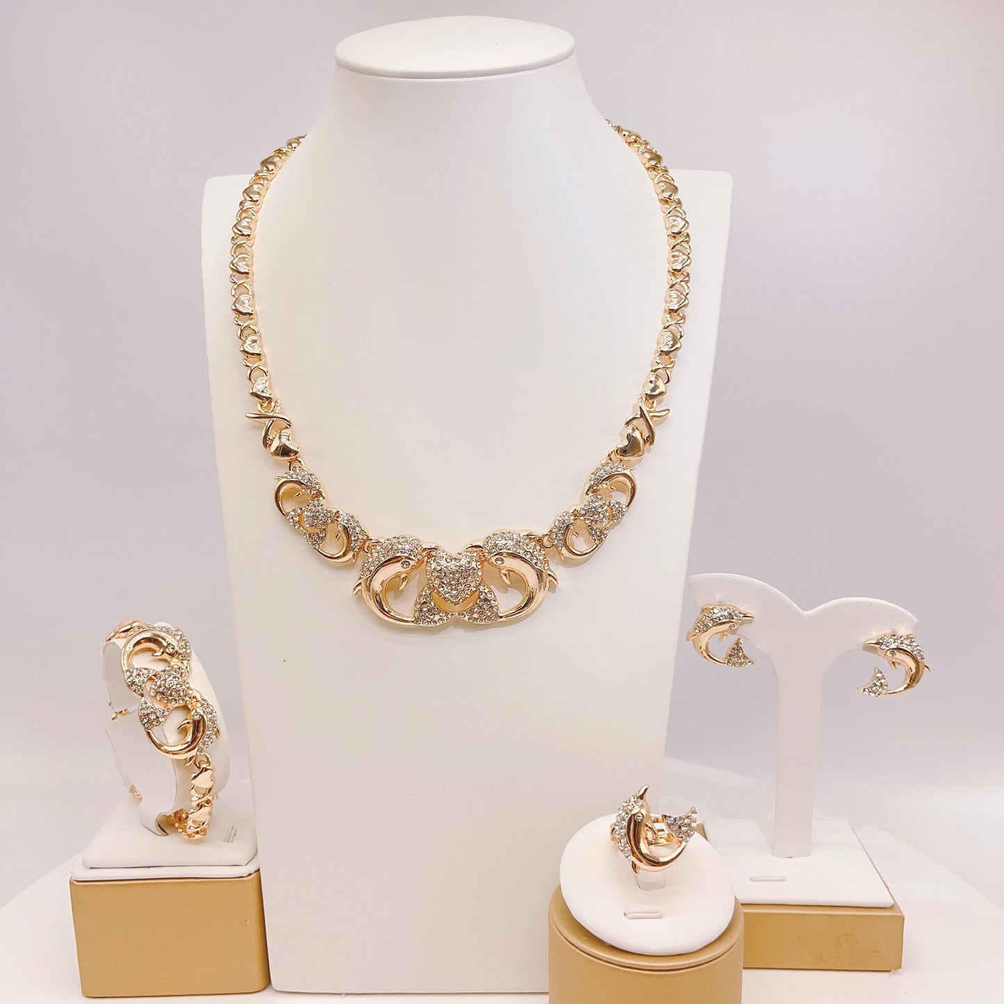 Zhuerrui African Exquisite Gold Luxury Jewelry Sets Silver Beads Necklace Jewelry Set Factory Women's Christmas Gifts X0196