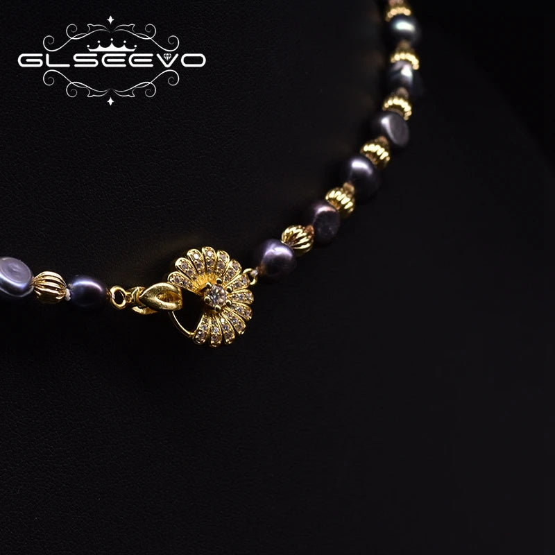 Handmade Natural Freshwater Baroque Pearl Necklace Ladies Anniversary Gift Vintage Jewelry
