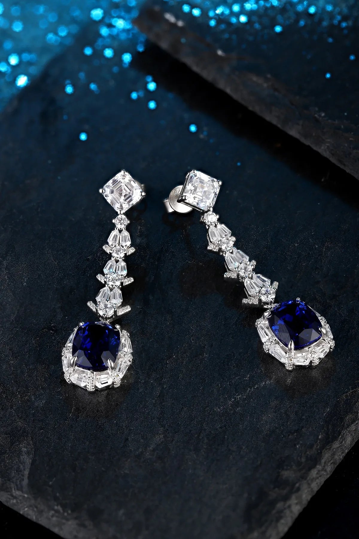 Gemfiori Anster High Quality S925 Lab Grown Sapphire Earring Stud Dainty Gemstone Stud Earrings for Women Daily Wear Gift