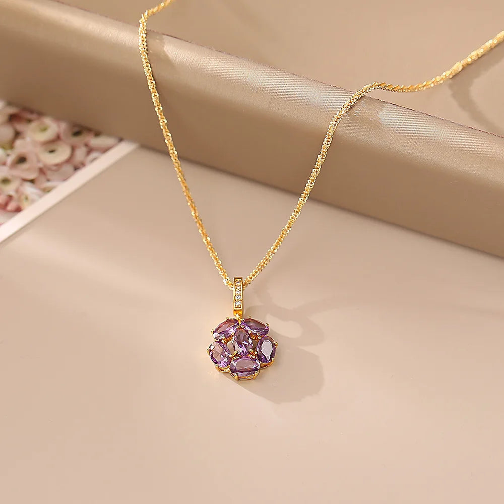 Ultra-Shiny Purple Zircon Ear Hooks | High-End Light Luxury Fashion Earrings