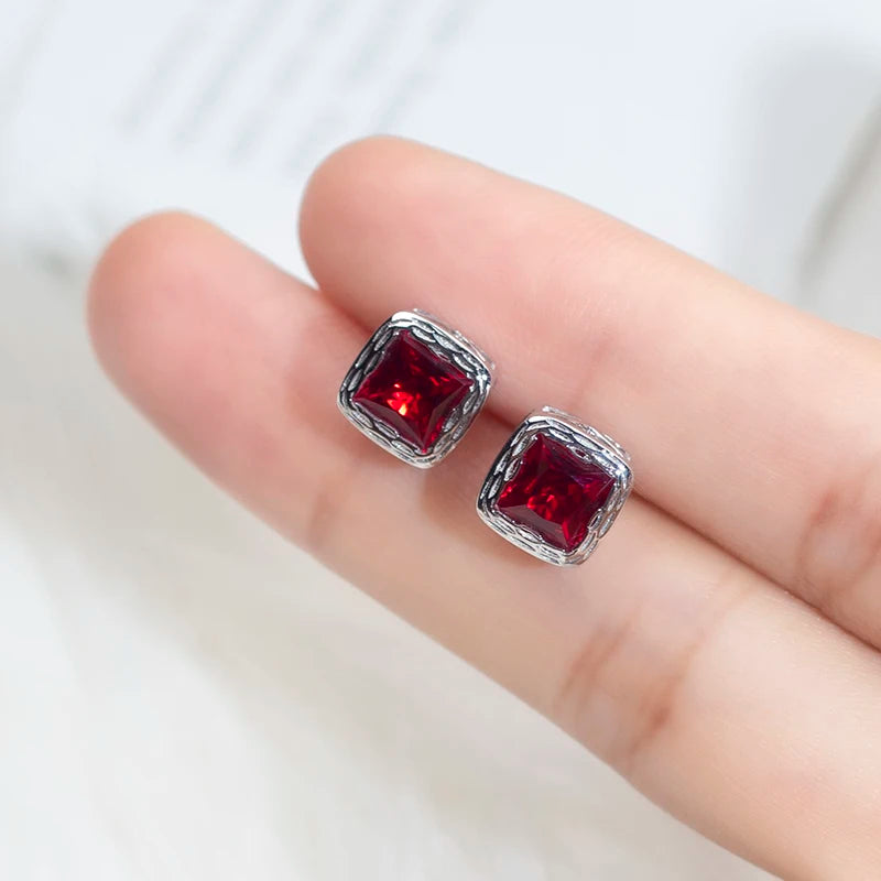 Lab Grown Diamond  Solitaire Diamond Engagement Earrings Ruby Lab Grown Diamond  Earrings