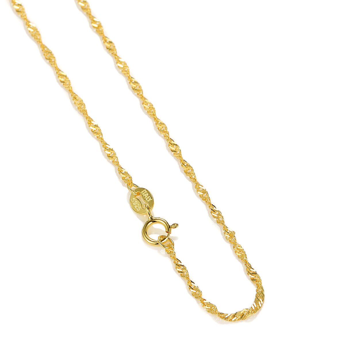 REDheart Custom 925 Sterling Silver Thin Chain Italy Link Adjustable Box Cross Singapore Gold Plated Necklace Fine Jewelry