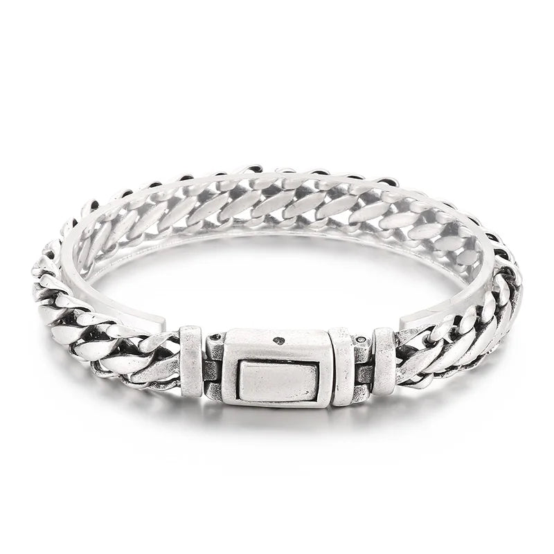 REBEL 220mm Casual Matte Surface Stainless Steel Links Bracelets for Man