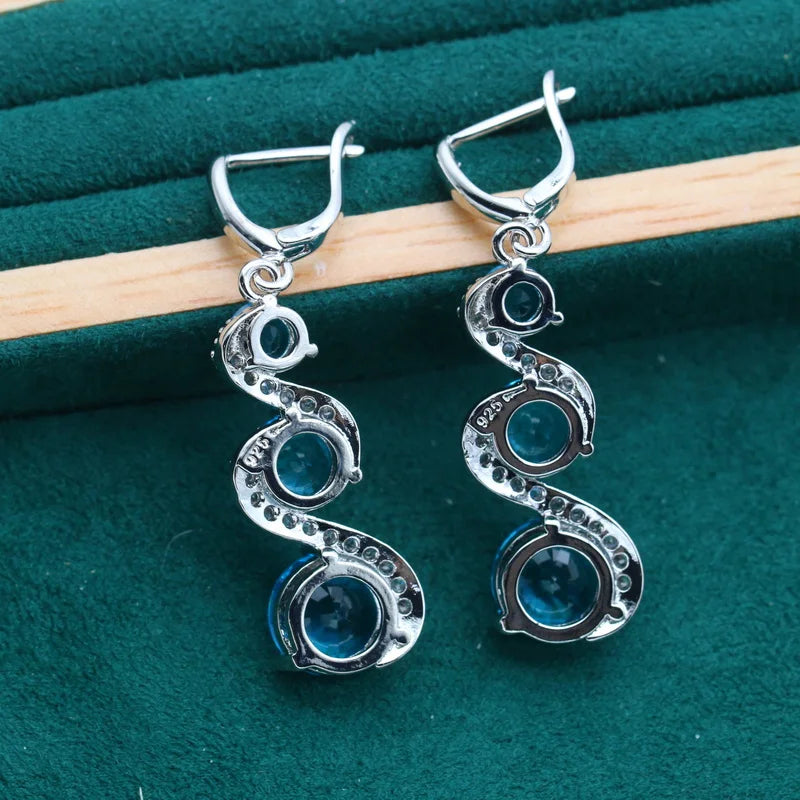 XOTICA 925 Sterling Silver Ladies Wedding Accessories Custom Crystal Drop Earrings with Zircon Jewelry for Women Perfect Gift