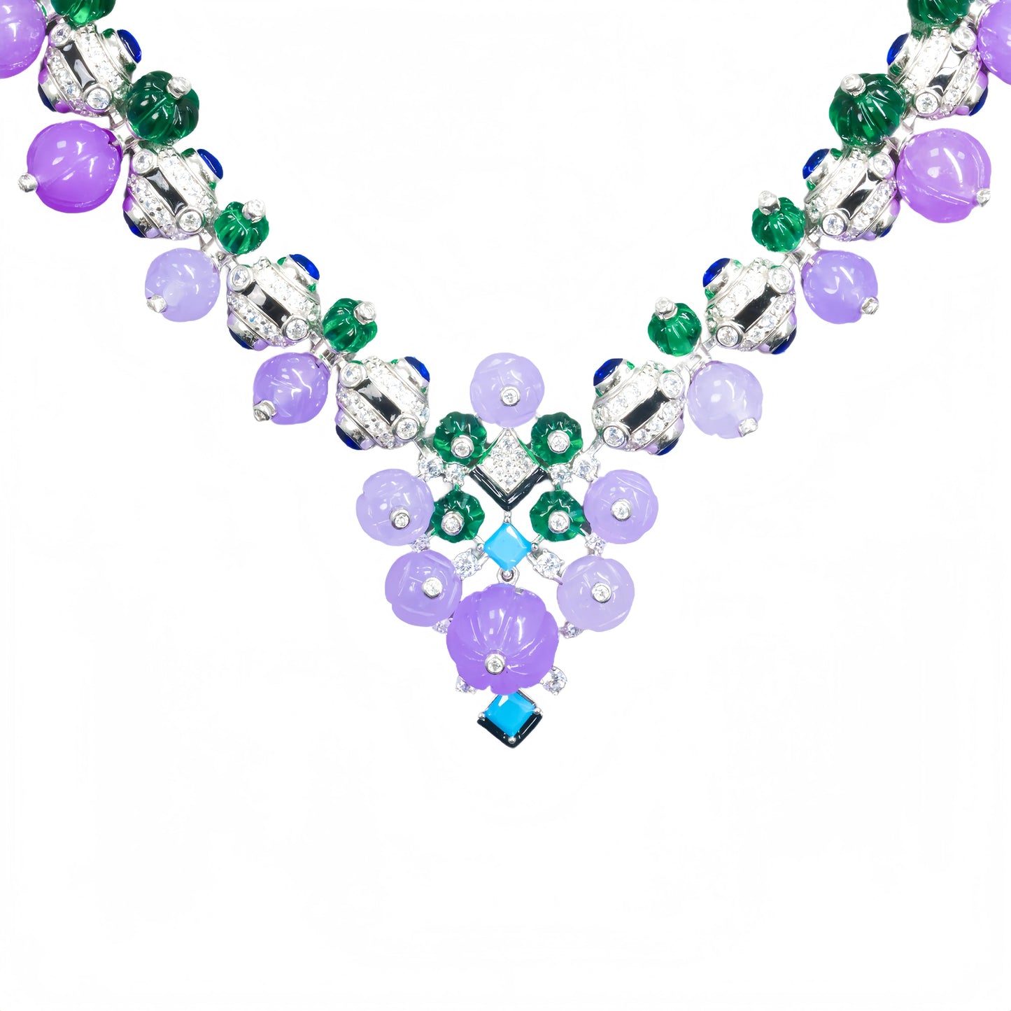 MUSHAN Luxury Brand Designer Necklace 925 Sterling Silver with High Carbon Diamond Charm Tutti Frutti Style for Weddings Gifts