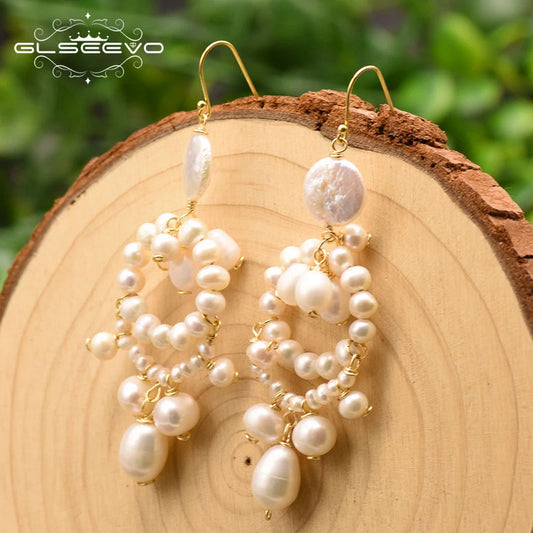 100% Genuine Fresh Water Pearl Earrings for Women Girl Birthday Party Luxury Korean Style