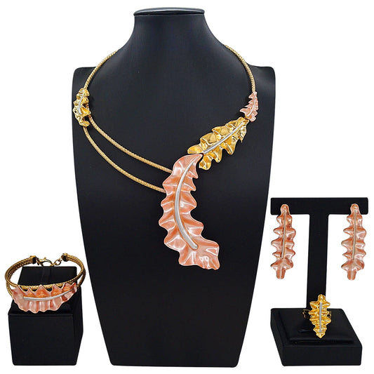 Zhuerrui Italiano Gold Designs Women Jewellery Set Party Fine Costume Jewelry Set Luxury Big Necklace Jewellery Sets X0007330